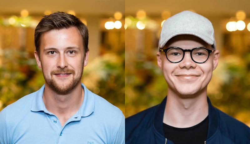 Preben Lund (t.v.) og Sigurd Birk Hansen er begge studenter på master i ledelse, innovasjon og marked ved Handelshøgskolen, UiT. Foto: privat